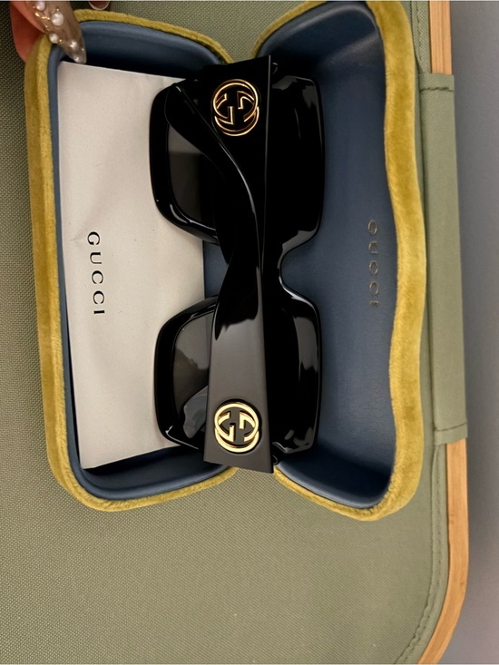 Gucci Accessories - Gucci Black Sunglasses with Gold Logo Accent